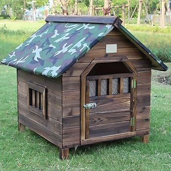 Amazon | 犬小屋、大型犬のための屋外犬小屋換気暖かい防風防雨